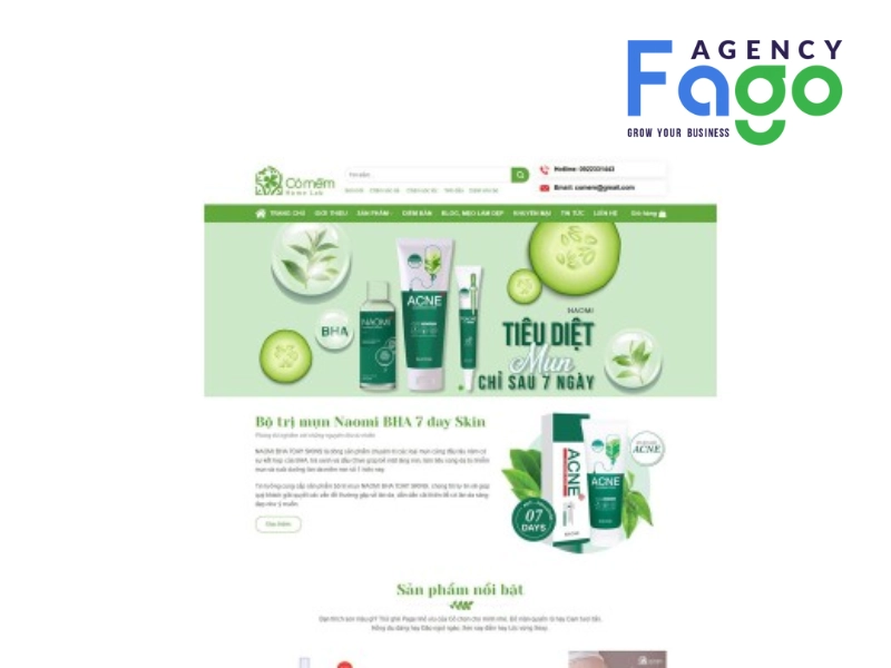 Mẫu thiết kế website mỹ phẩm phổ biến