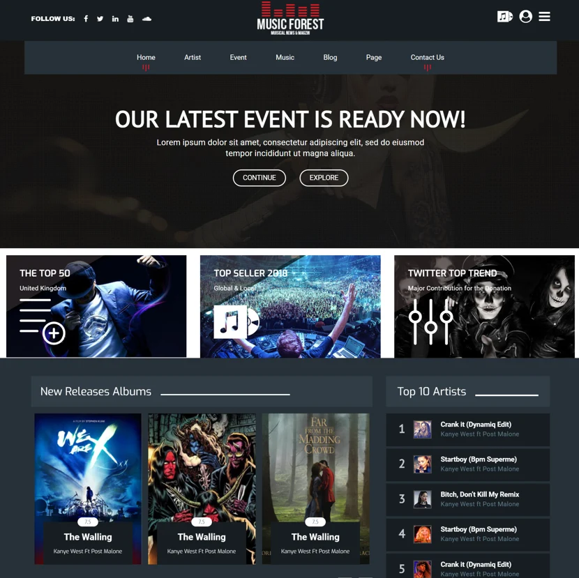 Thiết kế website nghe nhạc