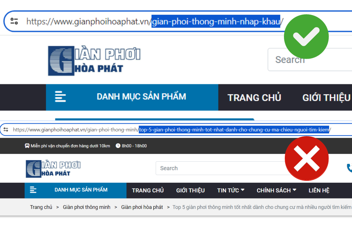 URL chuẩn và chưa chuẩn