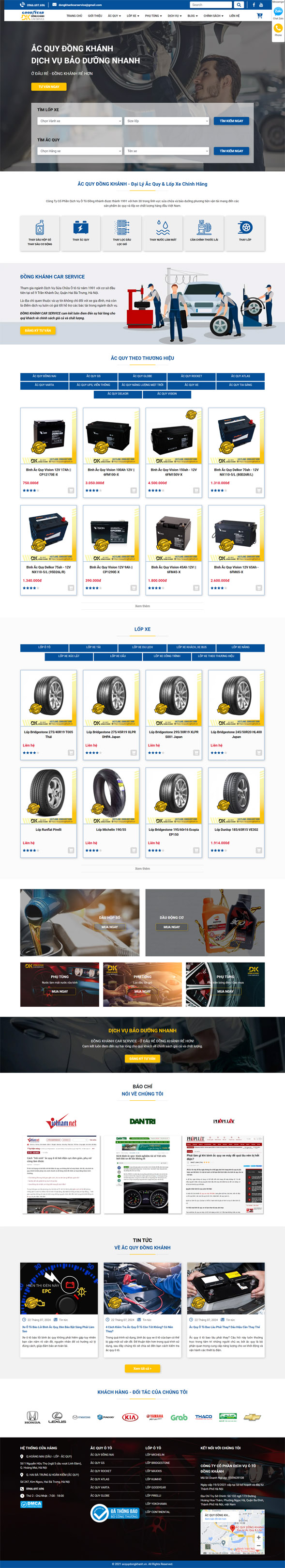 Dự án nổi bật lĩnh vực ắc quy - lốp xe